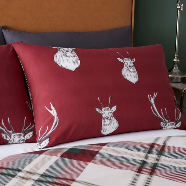 Biancheria da letto rossa Stag, 135 x 200 cm Munro - Catherine Lansfield
