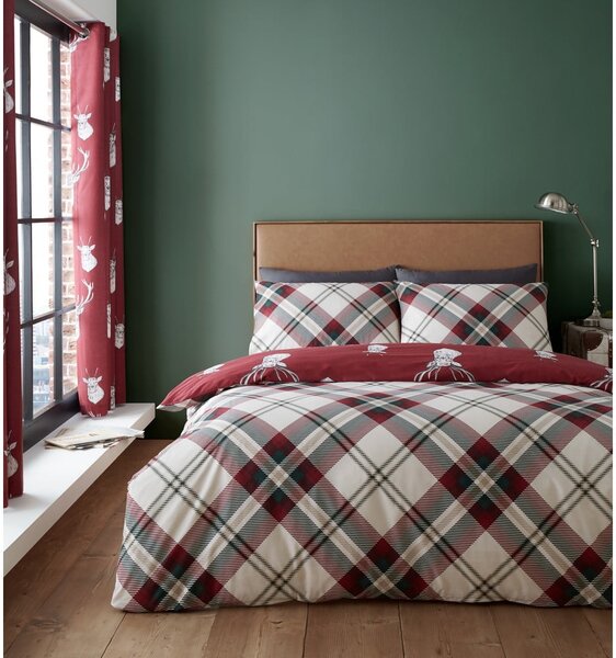 Biancheria da letto rossa Stag, 135 x 200 cm Munro - Catherine Lansfield