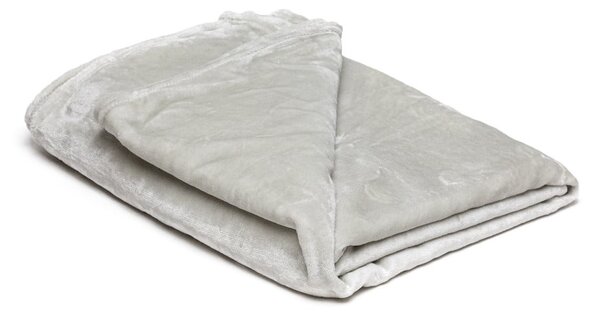 Coperta in micropile grigio chiaro , 150 x 200 cm - My House