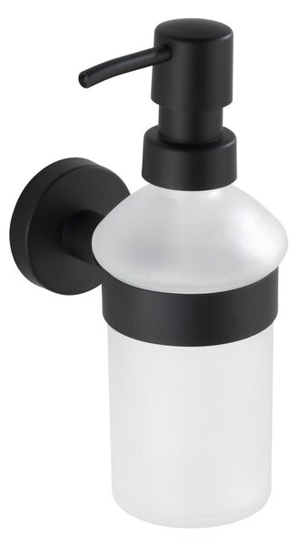 Dispenser di sapone in vetro da parete nero opaco 200 ml Bosio - Wenko