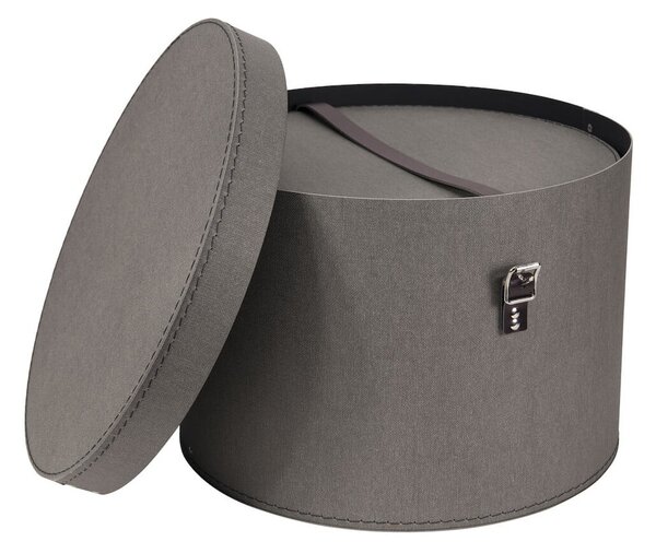Scatole in set con coperchio grigie in cartone 2 pz ø 37,5x25,5 cm Rut Canvas Paper Laminate – Bigso