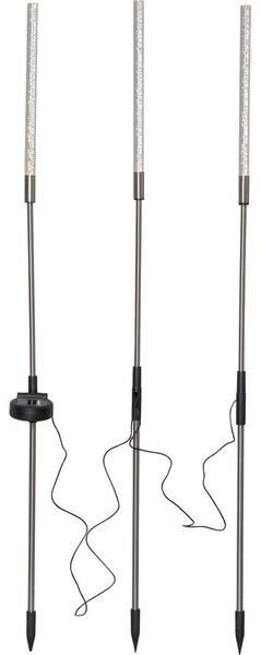 Set di 3 decorazioni luminose solari a LED per esterni, altezza 83 cm Bubbly - Star Trading