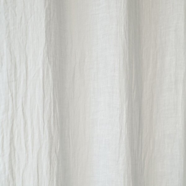 Tenda leggera in lino bianco con passanti Daytime, 250 x 130 cm White - Linen Tales