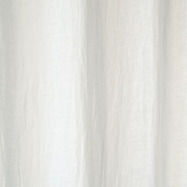 Tenda leggera in lino bianco con passanti Daytime, 250 x 130 cm White - Linen Tales