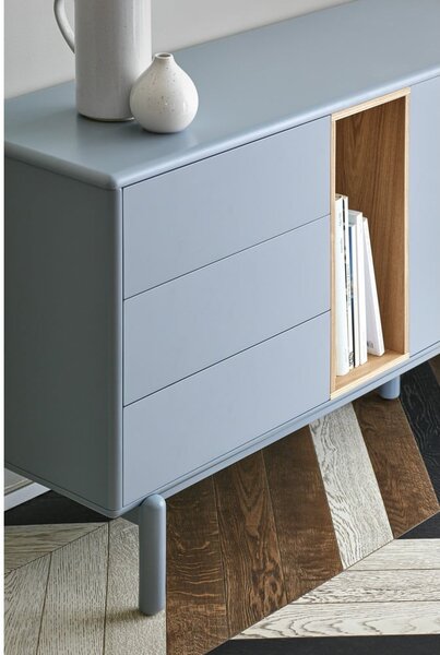 Cassettiera bassa blu-grigio 180x76 cm Corvo - Teulat