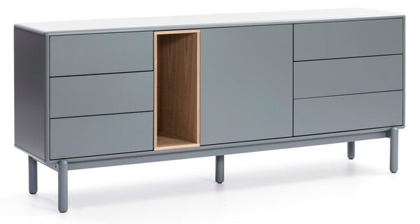 Cassettiera bassa blu-grigio 180x76 cm Corvo - Teulat