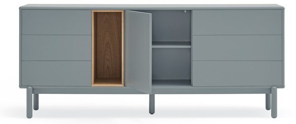 Cassettiera bassa blu-grigio 180x76 cm Corvo - Teulat