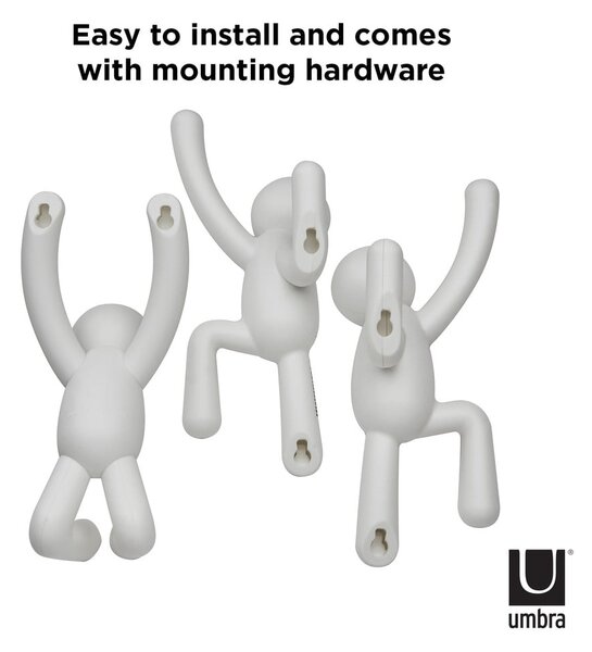 Ganci in plastica da parete in set da 3 Buddy - Umbra