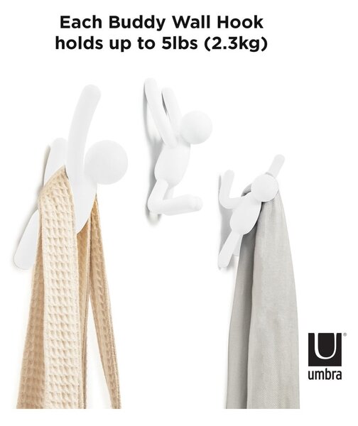 Ganci in plastica da parete in set da 3 Buddy - Umbra