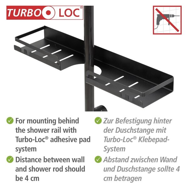 Mensola da bagno autoportante in acciaio inox nero Altarella - Wenko