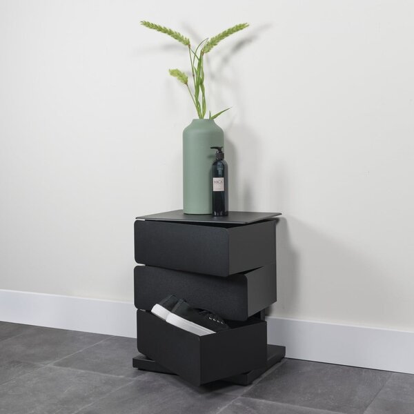 Cassettiera nera in metallo 37x45x26 cm Joey – Spinder Design