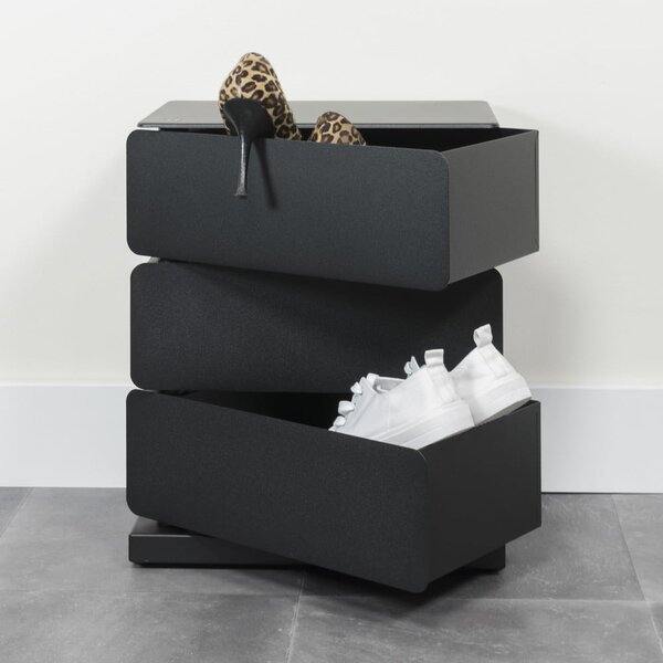 Cassettiera nera in metallo 37x45x26 cm Joey – Spinder Design