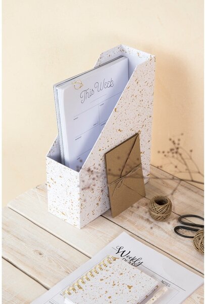 Organizzatore di documenti in oro e bianco Estelle Viktoria - Bigso Box of Sweden