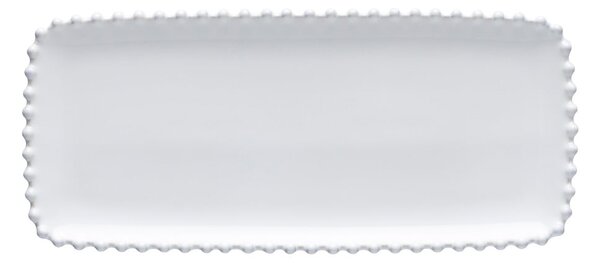 Vassoio lungo in gres bianco, lunghezza 30 cm Pearl - Costa Nova