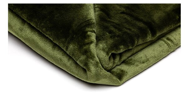Coperta in micropile verde oliva, 150 x 200 cm - My House