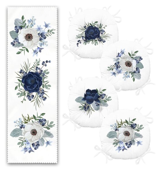 Set di 4 sedute e tavolo - Mila Home