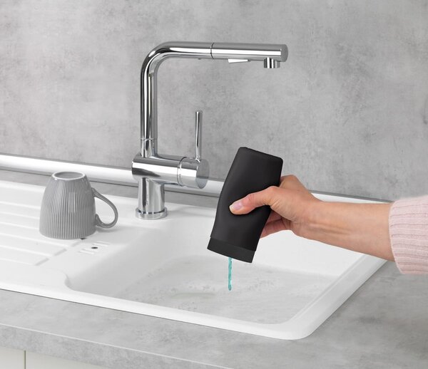 Distributore di sapone in silicone nero Easy Squeez-e - Wenko