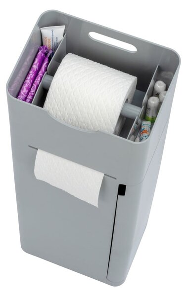 Porta carta igienica grigio con scopino Imon - Wenko