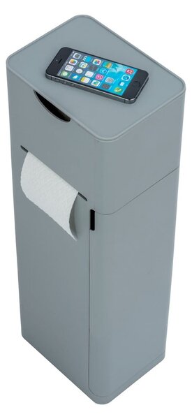 Porta carta igienica grigio con scopino Imon - Wenko
