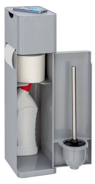 Porta carta igienica grigio con scopino Imon - Wenko