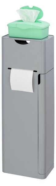 Porta carta igienica grigio con scopino Imon - Wenko
