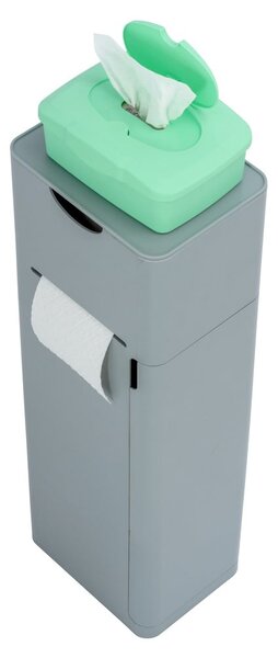 Porta carta igienica grigio con scopino Imon - Wenko