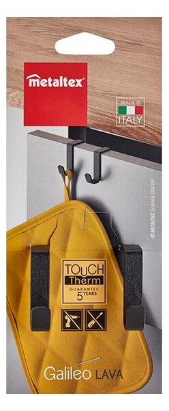 Gancio doppio nero Lava Galileo - Metaltex
