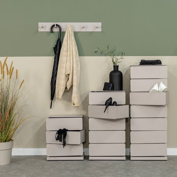 Cassettiera grigio tortora in metallo 37x99x26 cm Joey – Spinder Design