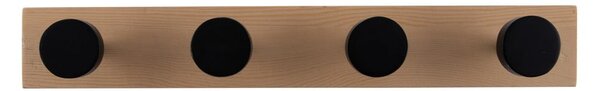 Appendiabiti da parete nero in legno di pino Knobs - PT LIVING