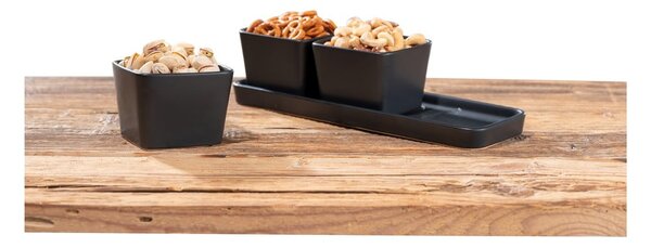 Set di 3 ciotole da portata in ceramica nera opaca Snack & Dip - Wenko