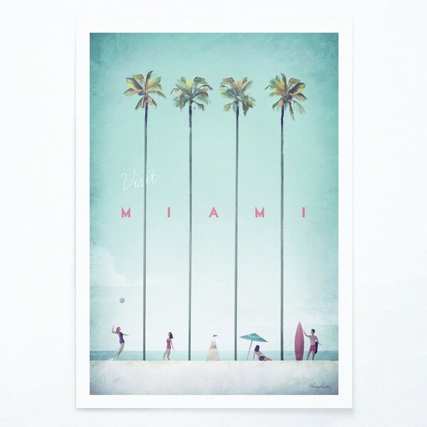 Poster , 30 x 40 cm Miami - Travelposter