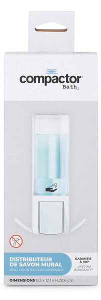 Distributore di sapone bianco da parete 500 ml - Compactor