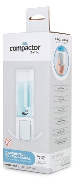 Distributore di sapone bianco da parete 500 ml - Compactor