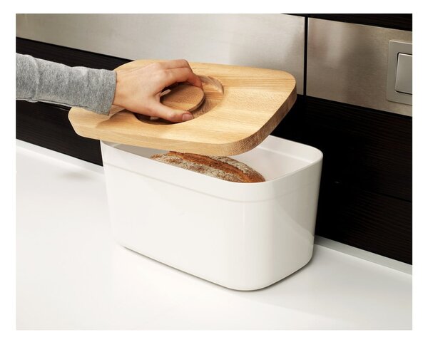 Cestino per pane bianco con coperchio in legno Cestino - Joseph Joseph