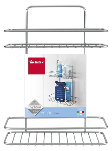 Mensola da bagno angolare a parete con due piani Rif. - Metaltex