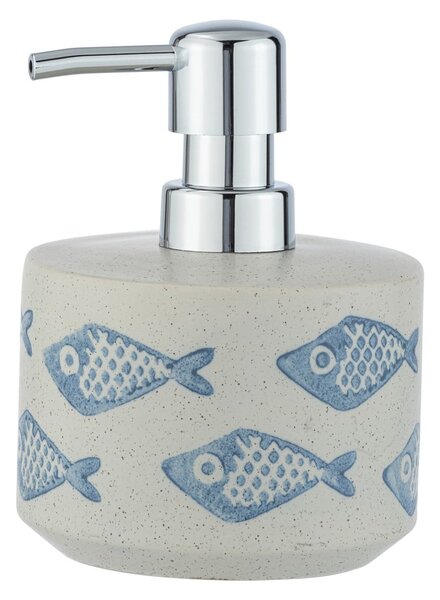 Distributore di sapone cremoso blu e bianco, 475 ml Aquamarin - Wenko