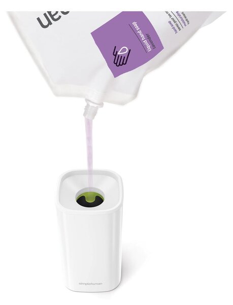 Dispenser di sapone in acciaio bianco 295 ml Pulse - simplehuman
