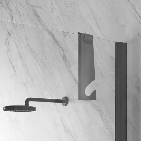 Mensola da bagno autoportante in acciaio nero opaco Lava - Metaltex