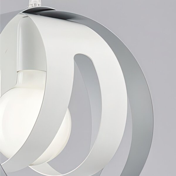 Plafoniera con diffusore taglio laser in ferro laccato Bianco e Grigio 1 luce TOBIAS Dimensioni 26x h28 cm - MAX 133 1 x E27 - 55 Watt Max, colore Bianco e Grigio
