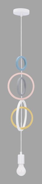 Lampadario per bambini bianco/rosa con paralume in metallo Single – Candellux Lighting