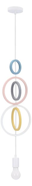 Lampadario per bambini bianco/rosa con paralume in metallo Single – Candellux Lighting