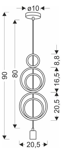 Lampadario per bambini bianco/rosa con paralume in metallo Single – Candellux Lighting
