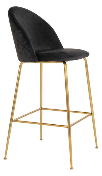 Sgabelli da bar in velluto nero in set di 2 108 cm Lausanne - House Nordic