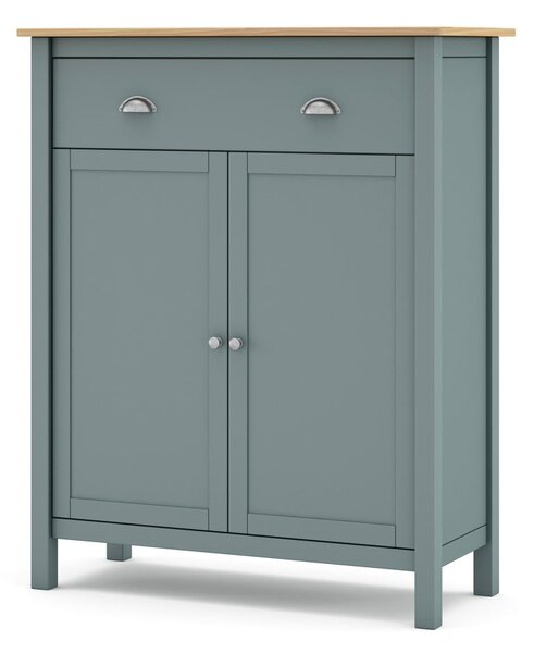 Cassettiera verde polveroso in pino massiccio 90x110x40 cm Misti – Marckeric