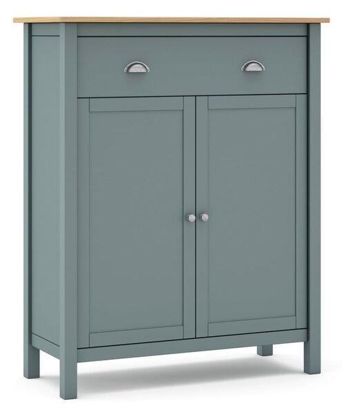 Cassettiera verde polveroso in pino massiccio 90x110x40 cm Misti – Marckeric