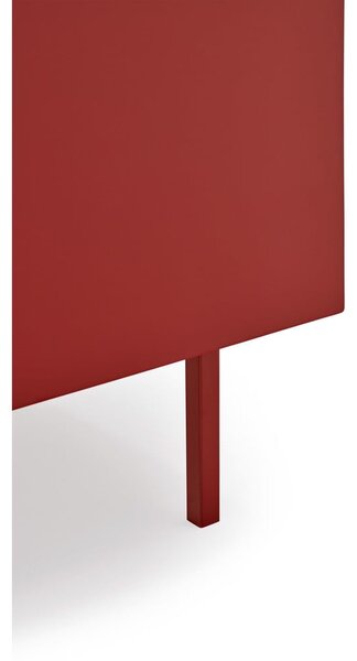 Cassettiera bassa rossa effetto rovere 165x78 cm Arista - Teulat