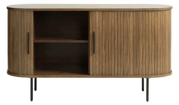 Cassettiera bassa marrone effetto rovere 140x76 cm Nola - Unique Furniture