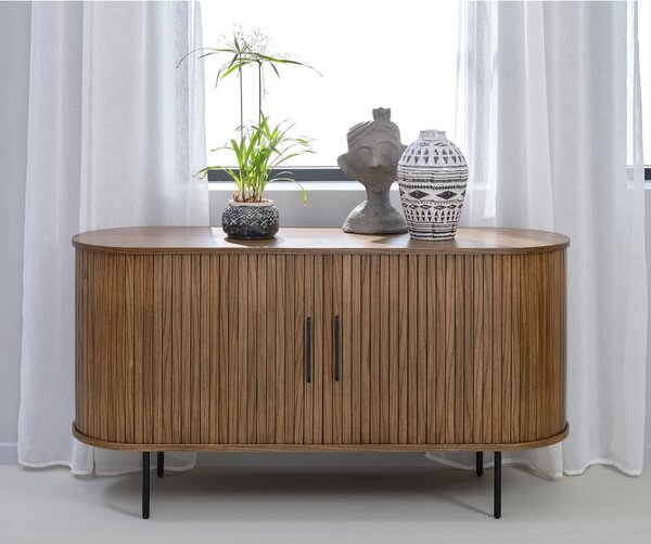 Cassettiera bassa marrone effetto rovere 140x76 cm Nola - Unique Furniture