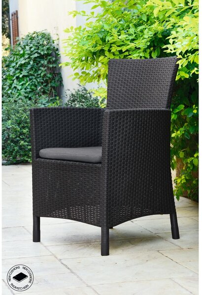 Sedia da giardino in plastica grigio scuro Lowa - Keter
