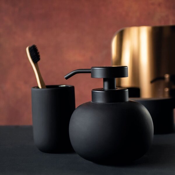 Dispenser di sapone in ceramica nera 200 ml Lotus - Mette Ditmer Denmark